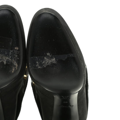 Louis Vuitton Suede Lace Up Ankle Boots 39 Black 8 of 14