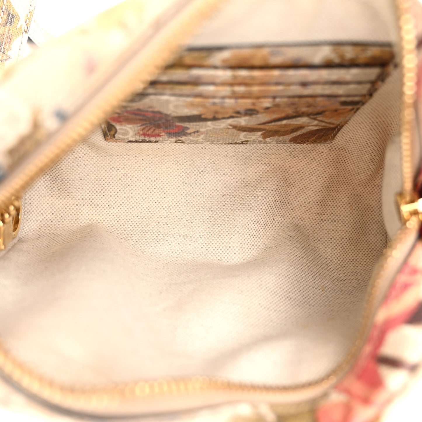 GG Supreme Monogram Water Flora Web Mini Ophidia Shoulder Bag Beige White Multicolor