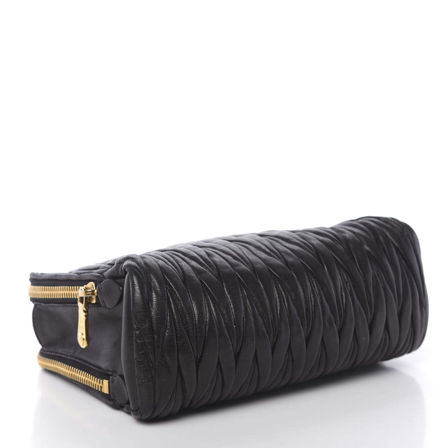 Miu Miu Nappa Matelasse Double Zip Chain Shoulder Bag Black 4 of 12