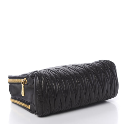 Miu Miu Nappa Matelasse Double Zip Chain Shoulder Bag Black 4 of 12