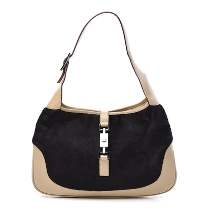 Gucci Calfskin Pony Hair Jackie O Hobo Brown Black 1 of 12