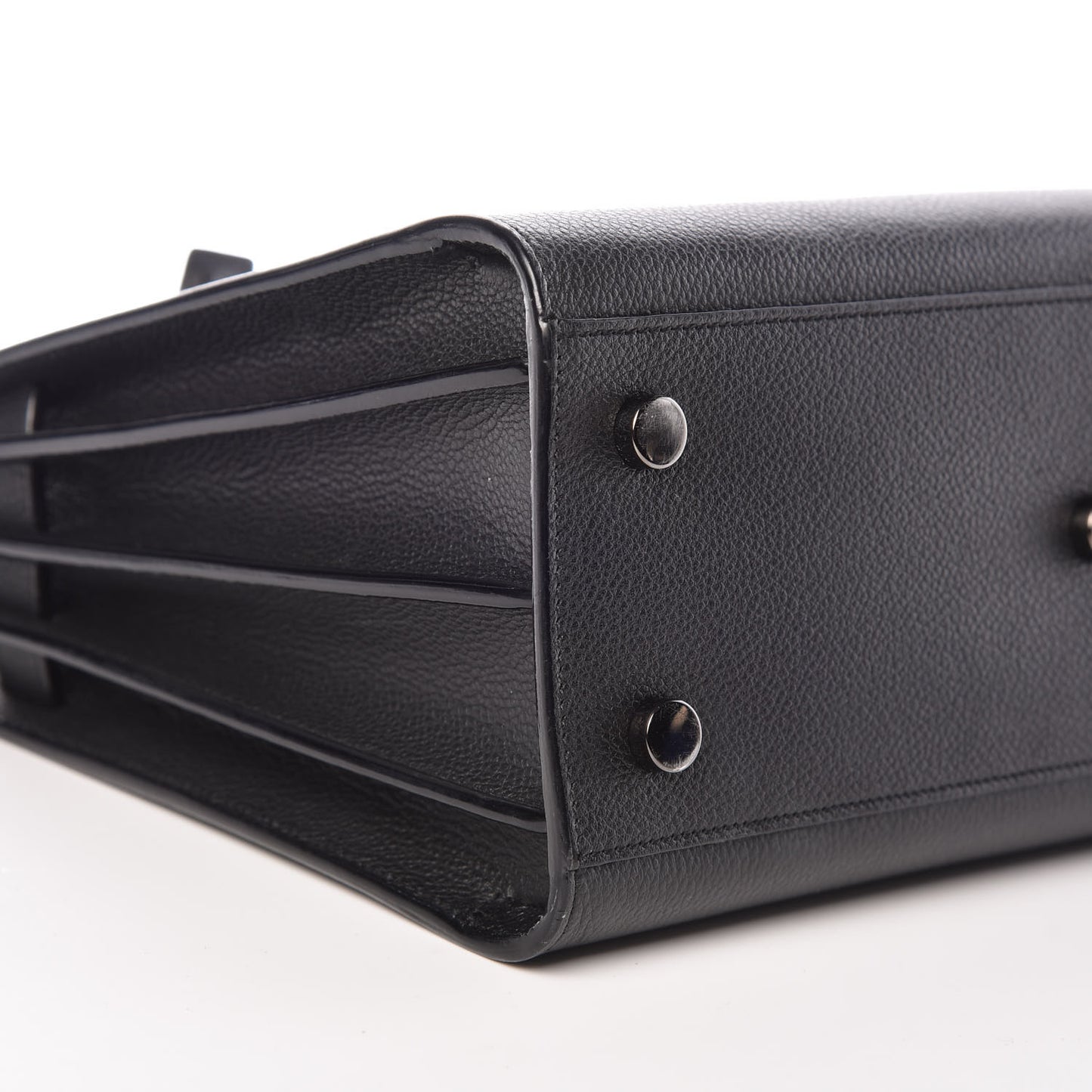 Grained Calfskin Baby Sac De Jour Black