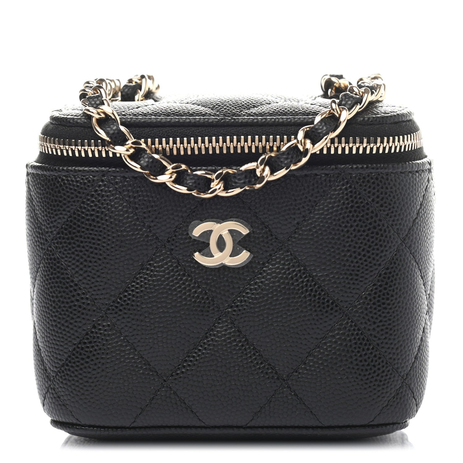 Chanel Caviar Quilted Mini Vanity Case With Chain Black 1 of 9