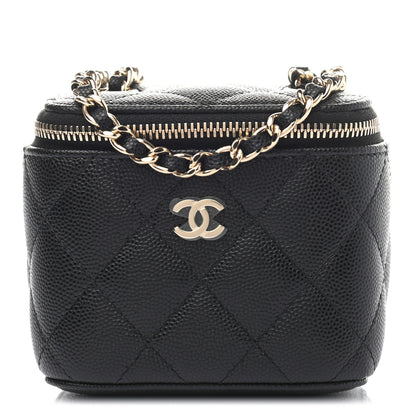 Chanel Caviar Quilted Mini Vanity Case With Chain Black 1 of 9