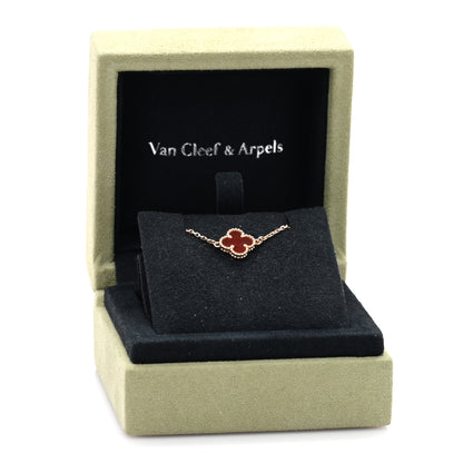 Van Cleef & Arpels 18K Rose Gold Carnelian Sweet Alhambra Bracelet 4 of 4