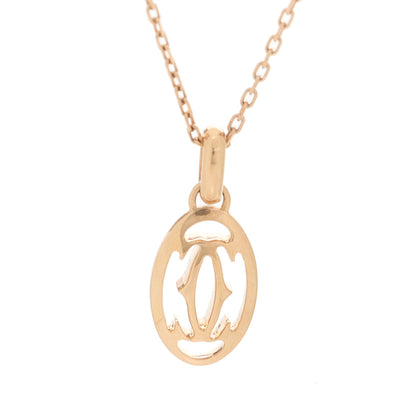 Cartier 18K Pink Gold Diamond Logo Pendant Necklace 6 of 6