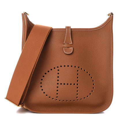 Hermes Taurillon Clemence Evelyne III PM Gold 1 of 9