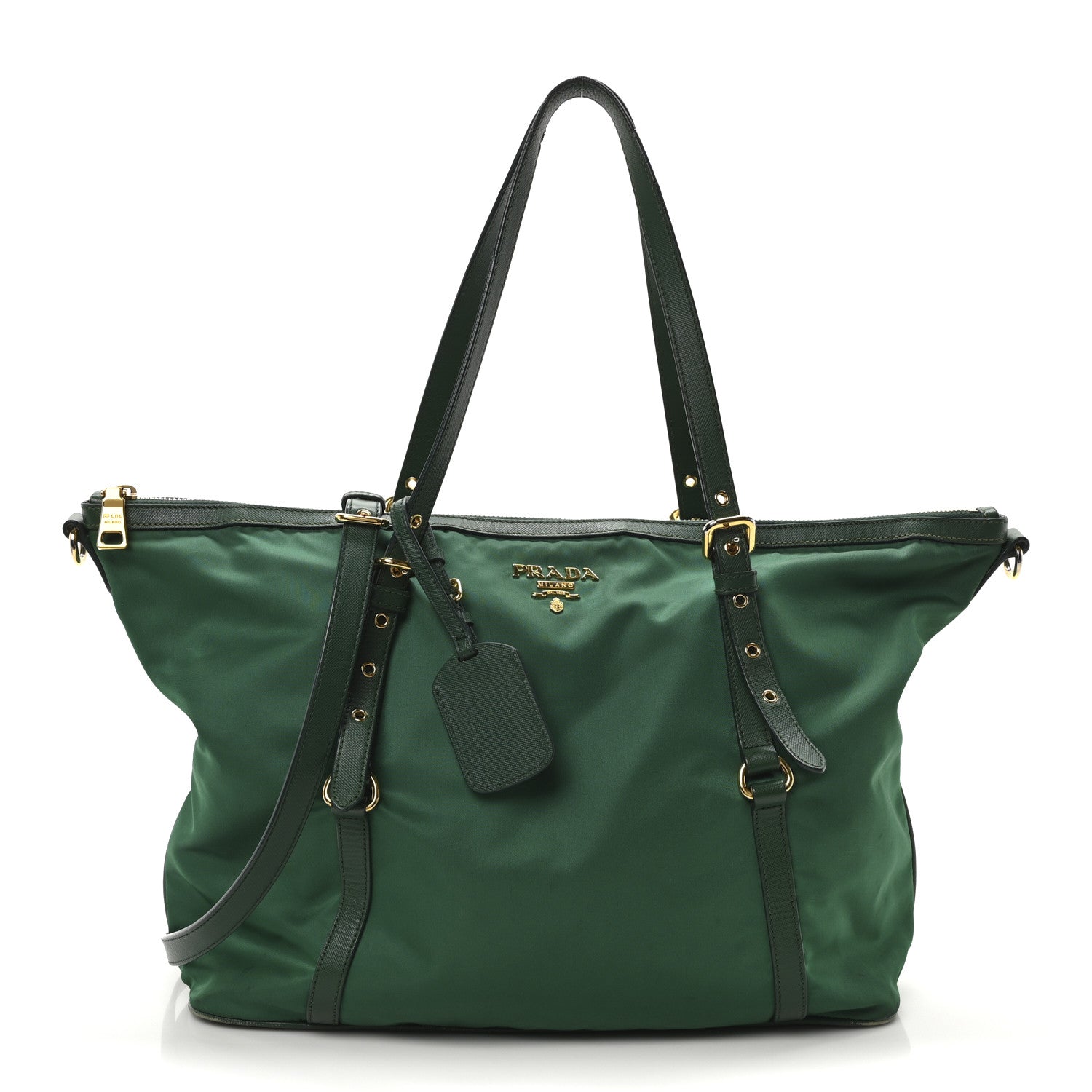 Prada Tessuto Nylon Saffiano Tote Oleandro 1 of 10