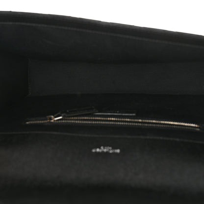 Saint Laurent Grain De Poudre Textured Mixed Matelasse Large Triquilt Monogram Satchel Black 5 of 12