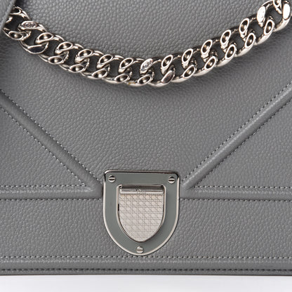 Christian Dior Grained Calfskin Medium Diorama Flap Bag Gris 7 of 9