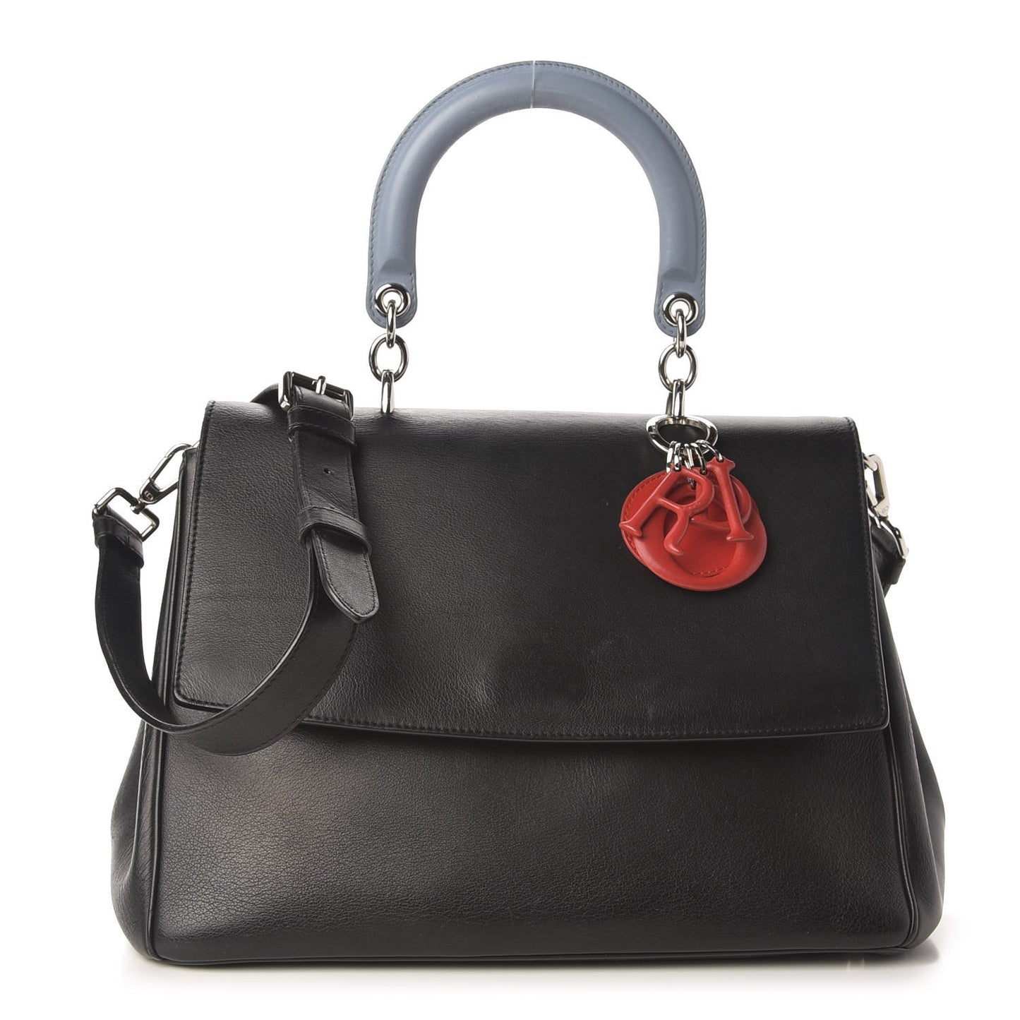 Smooth Calfskin Tri-Color Medium Be Dior Flap Black Blue Red