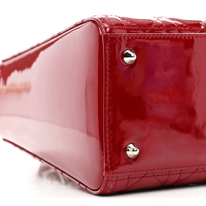 Christian Dior Patent Cannage Medium Lady Dior Red 9 of 11