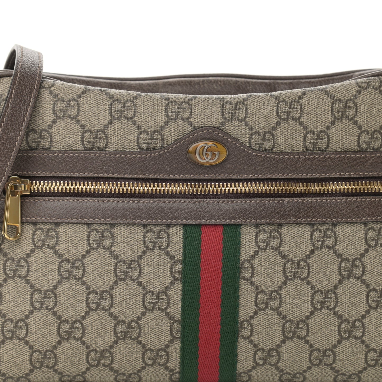 GG Supreme Monogram Web Small Ophidia Shoulder Bag Brown