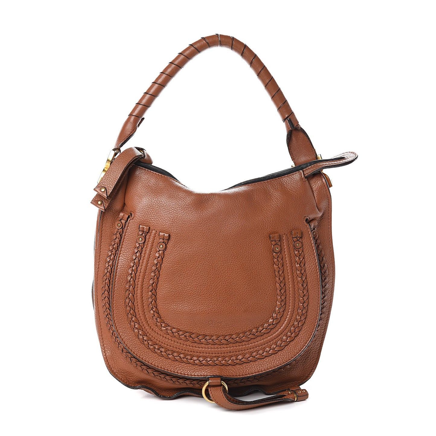 Calfskin Braided Medium Marcie Hobo Caramel