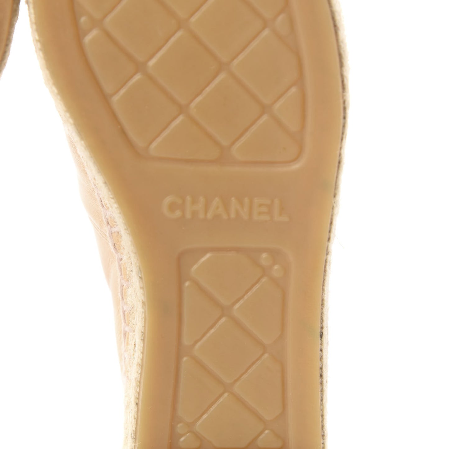 Lambskin CC Espadrilles 37 Beige Black