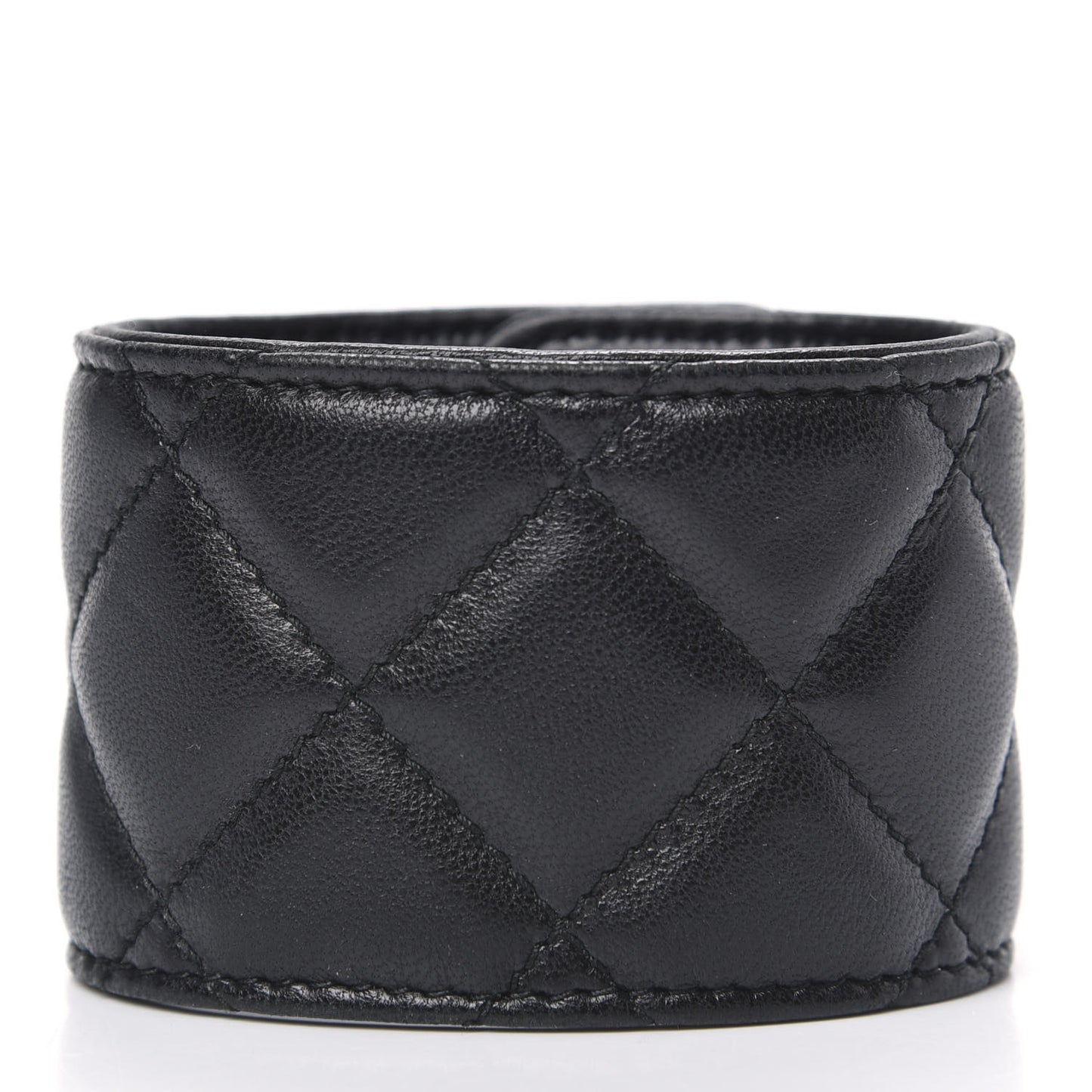 Lambskin Quilted CC Turnlock Cuff Black