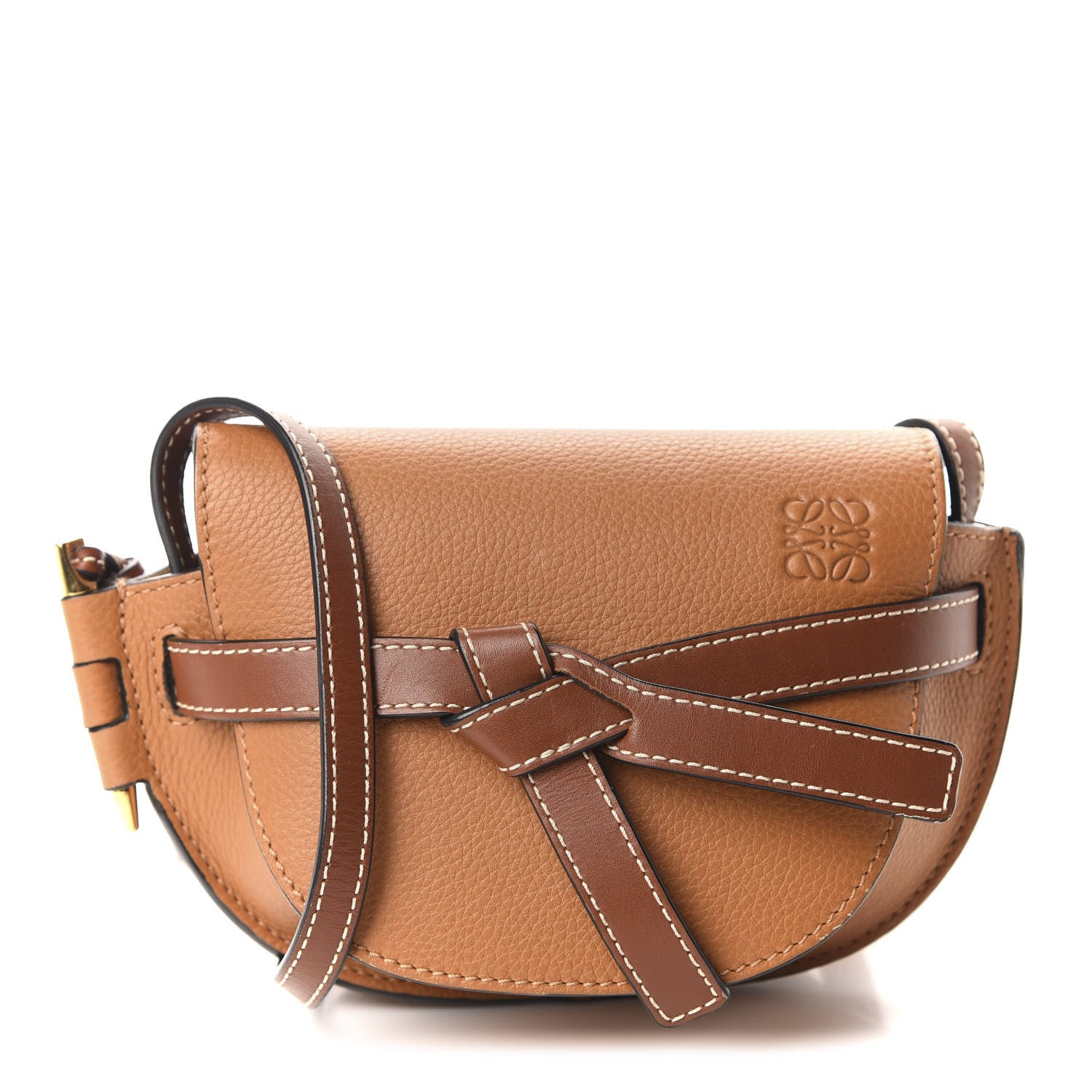 Loewe Grained Calfskin Mini Gate Crossbody Bag Caramel Pecan 1 of 10
