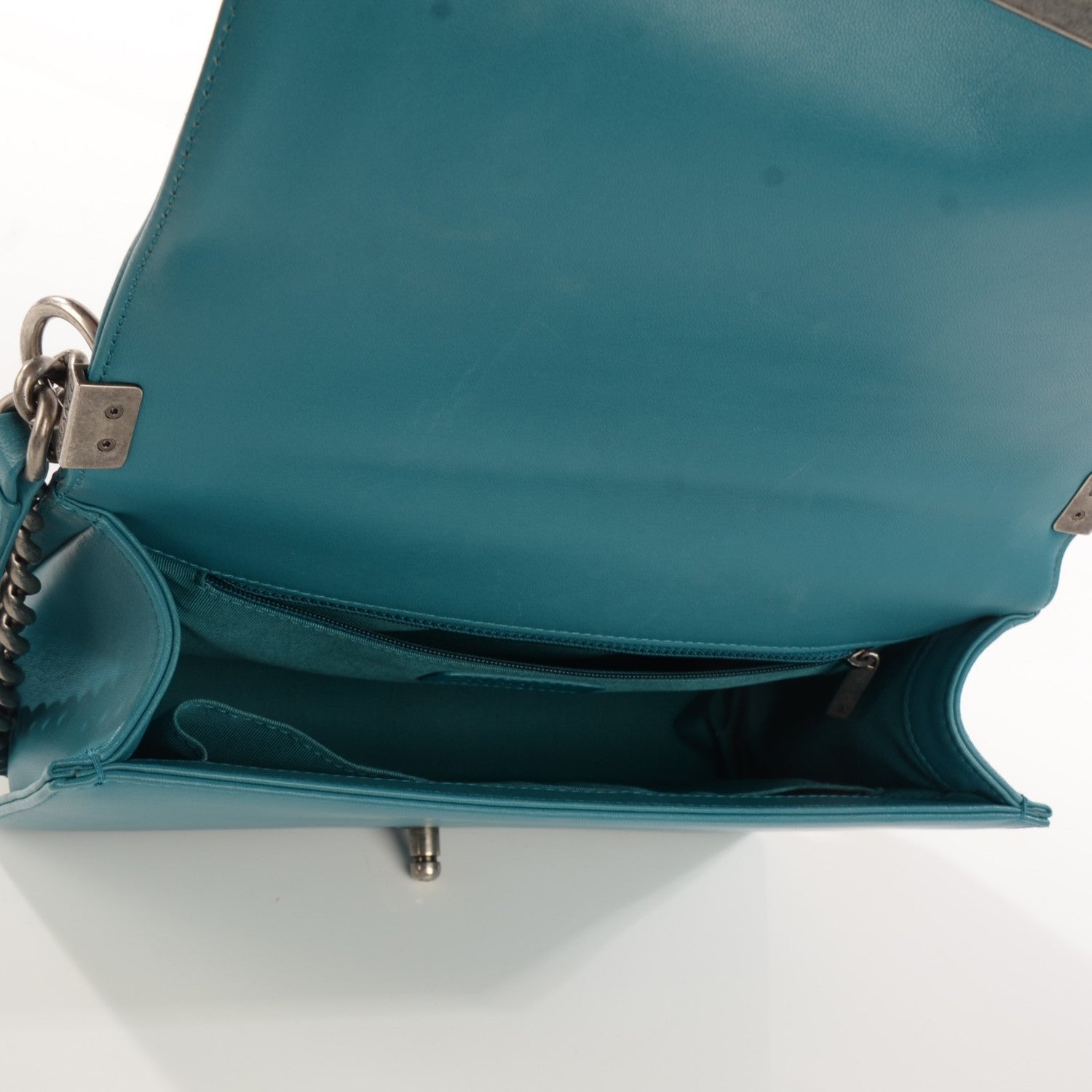Chanel Lambskin Quilted New Medium Boy Flap Dark Turquoise 3 of 7