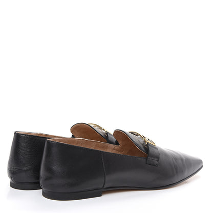 Hermes Supple Goatskin Womens Time Loafers 37 Black 5 of 10