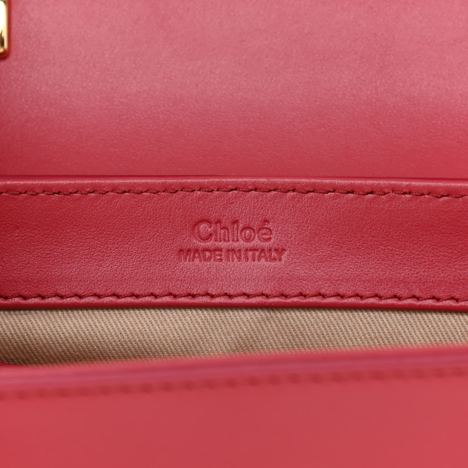Chloe Shiny Calfskin Suede Mini C Double Carry Scarlet Pink 6 of 8