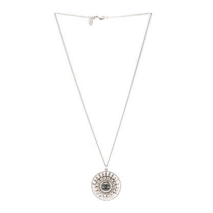 Chanel CC Medallion Pendant Necklace Silver 3 of 6