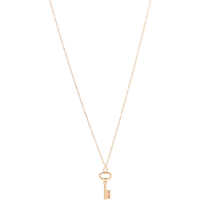 Tiffany 18K Rose Gold Mini Key Pendant Necklace 1 of 5