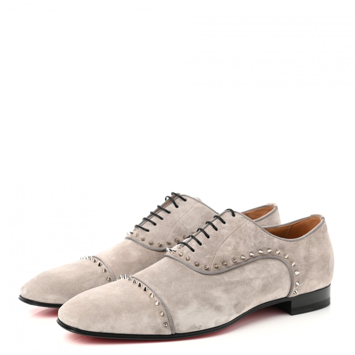 Christian Louboutin Suede Mens Greggo Flat Oxfords 42 Grey 3 of 9