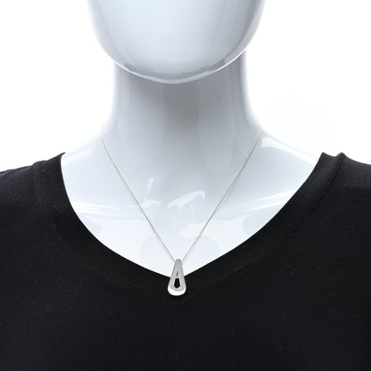 Tiffany Sterling Silver Blue Sapphire Loop Pendant Necklace 3 of 4