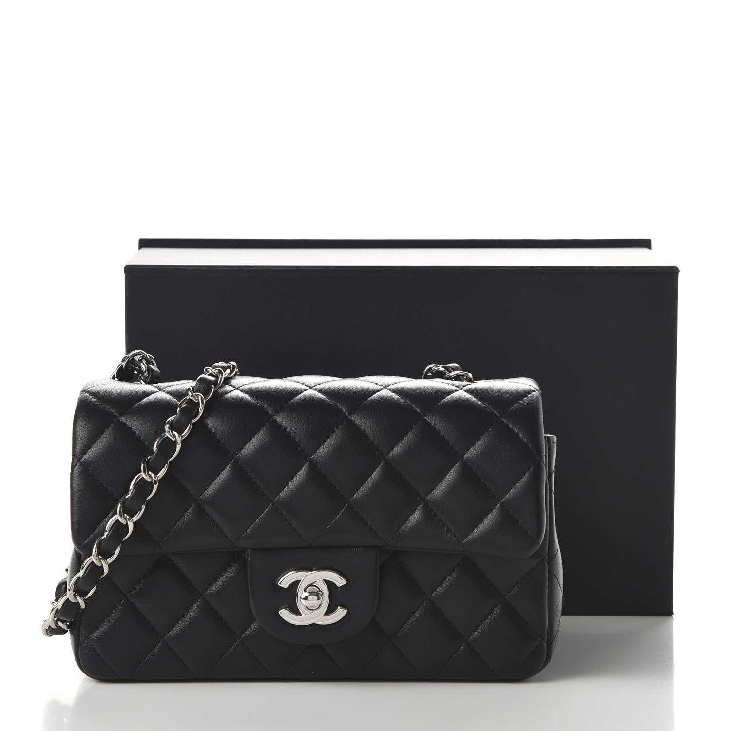 Chanel Lambskin Quilted Mini Rectangular Flap Black 11 of 11