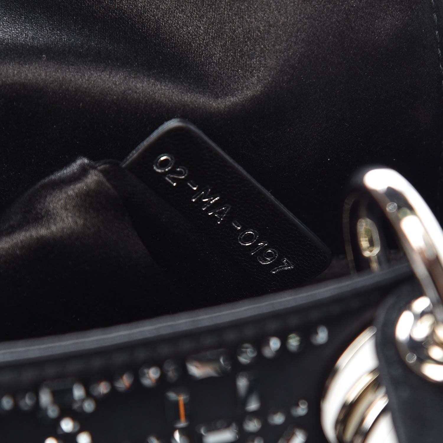 Christian Dior Satin Crystal Cannage Mini Lady Dior Black 7 of 10