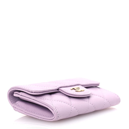 Chanel Caviar Quilted Flap Card Holder Wallet Light Purple 4 of 9