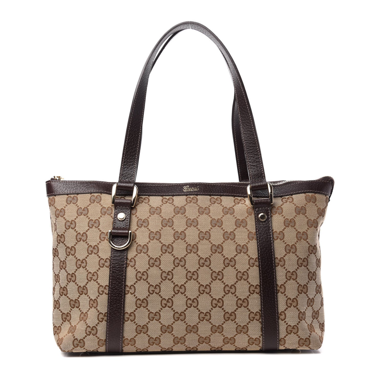 Monogram Medium Abbey Tote Dark Brown