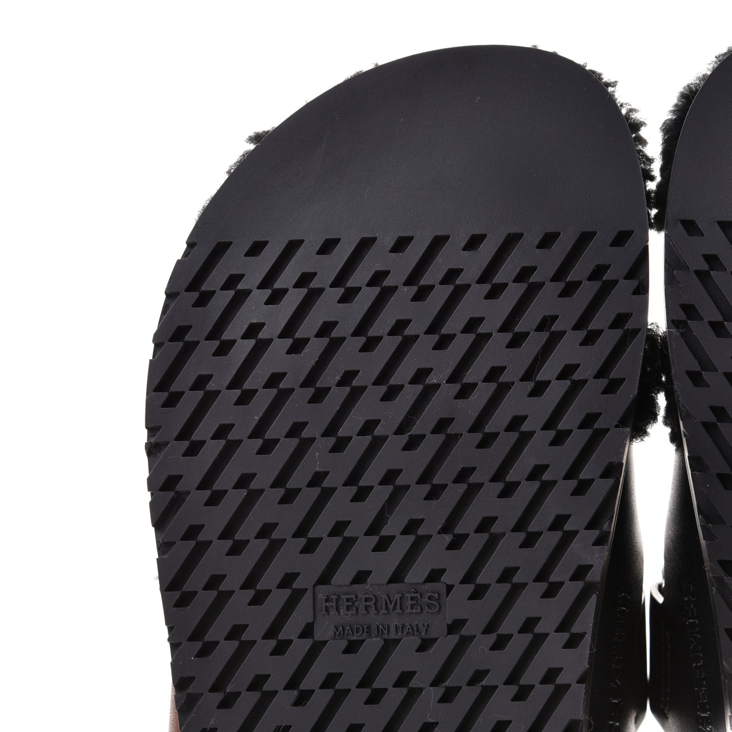 Calfskin Woolskin Womens Chypre Sandals 36 Black