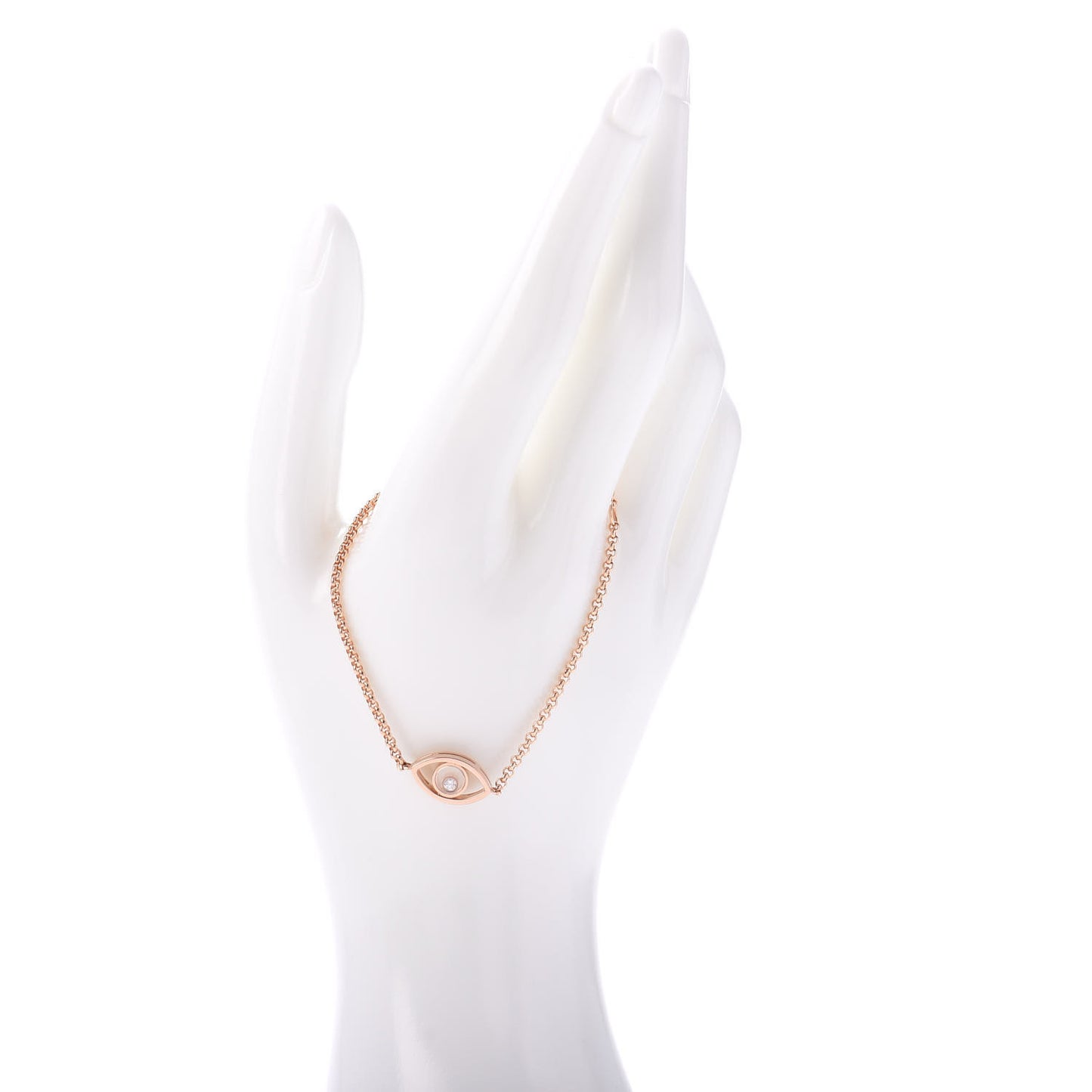 18K Rose Gold Diamond Good Luck Charms Eye Bracelet