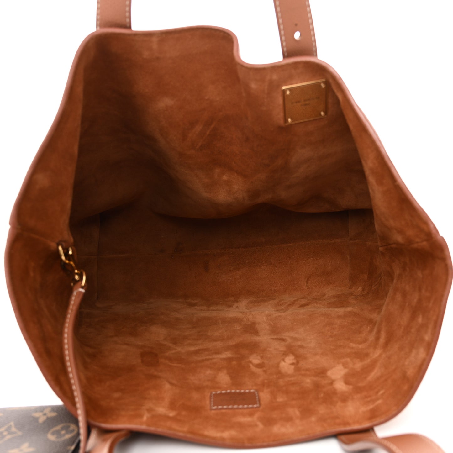 Grained Calfskin Low Key Cabas MM Cognac