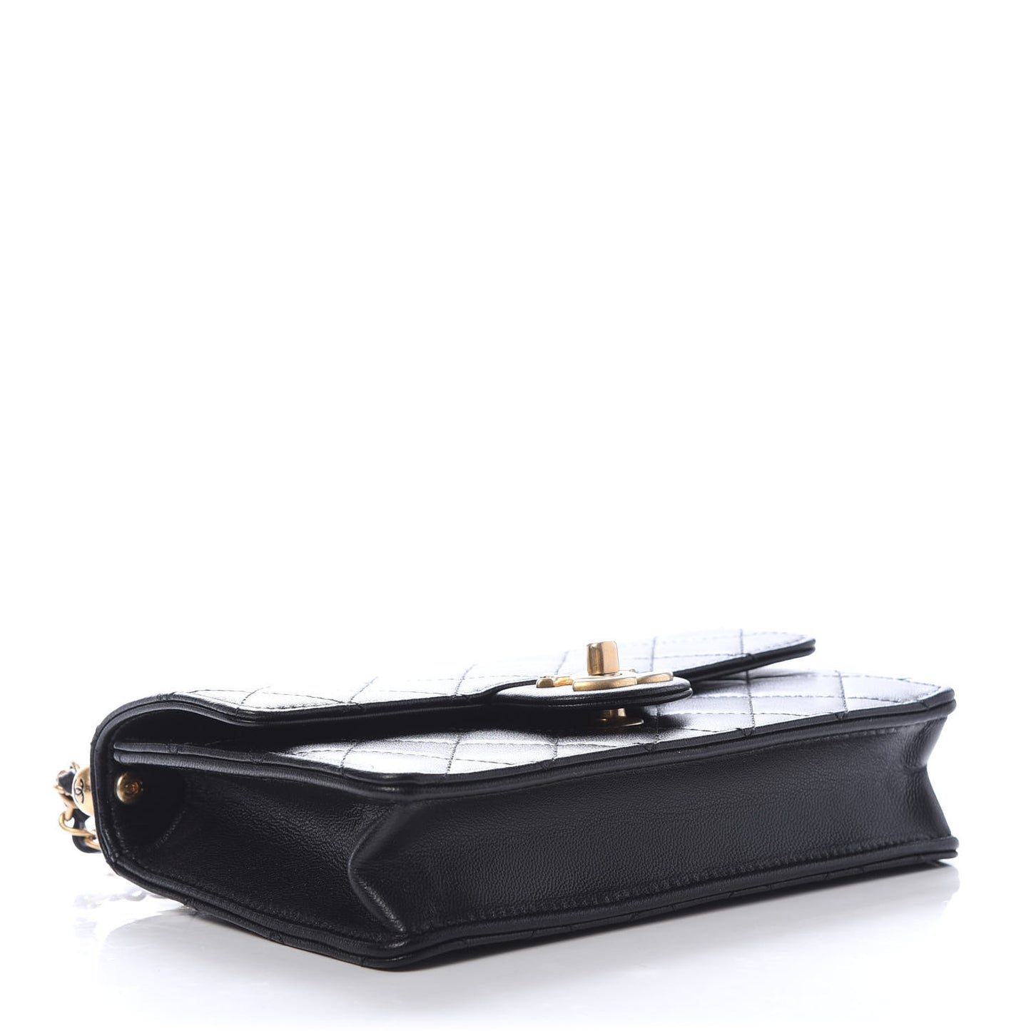 Goatskin Quilted Acrylic Beads Small Flap Black