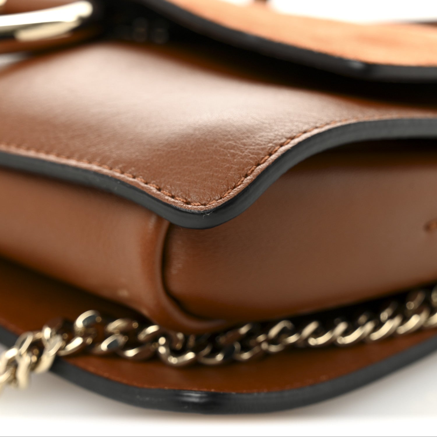 Chloe Suede Calfskin Small Faye Shoulder Bag Tobacco 9 of 9