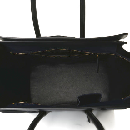 Celine Drummed Calfskin Mini Bi-Color Luggage Navy Black 4 of 10