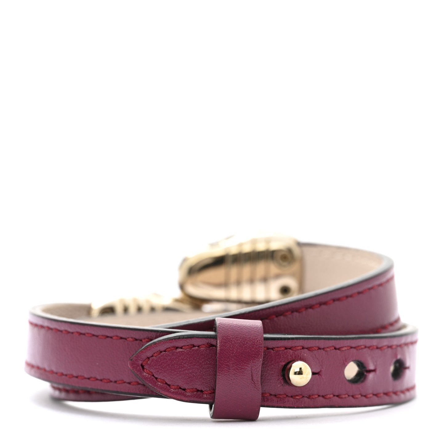 Calfskin Serpenti Forever Double Coil Bracelet S Pink