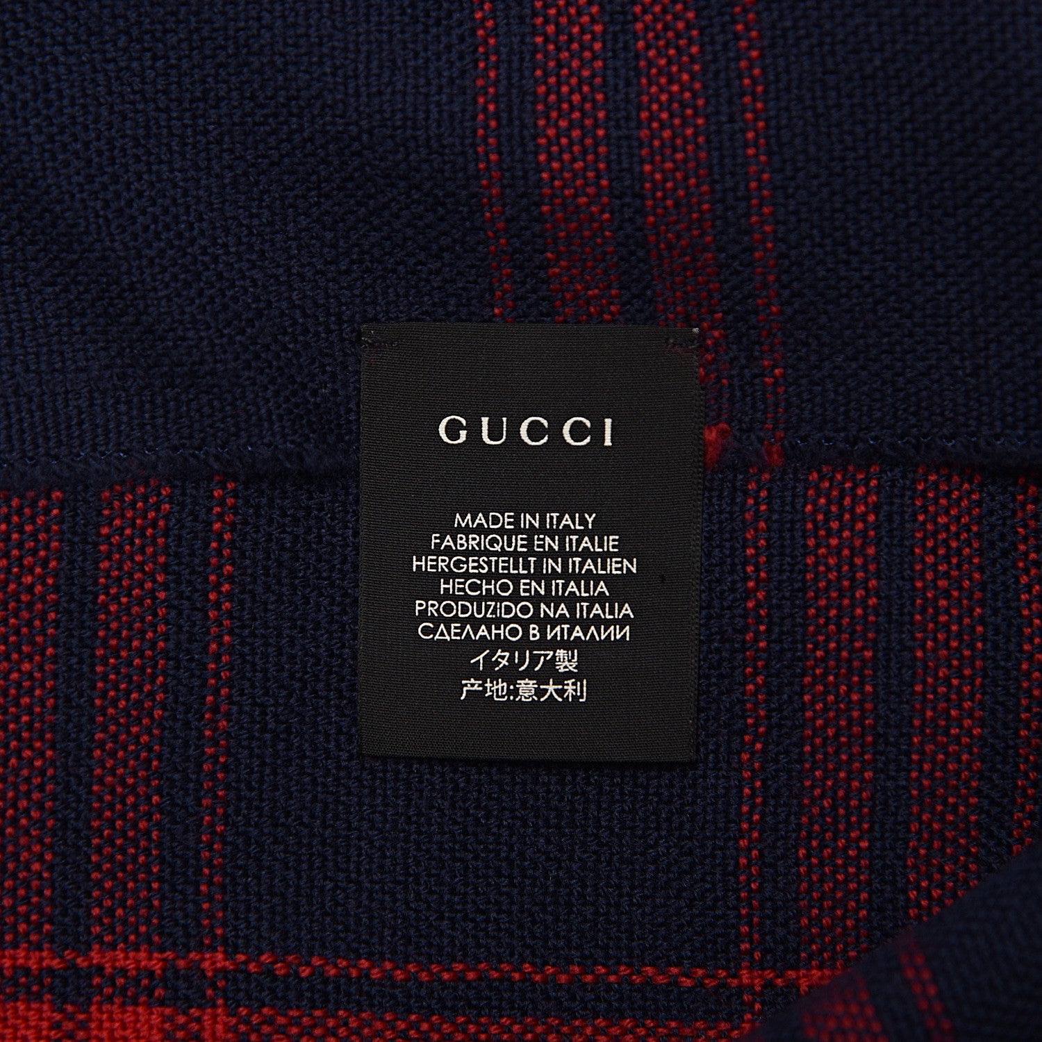 Gucci Wool Jacquard All Roses Scarf Blue Red 4 of 5