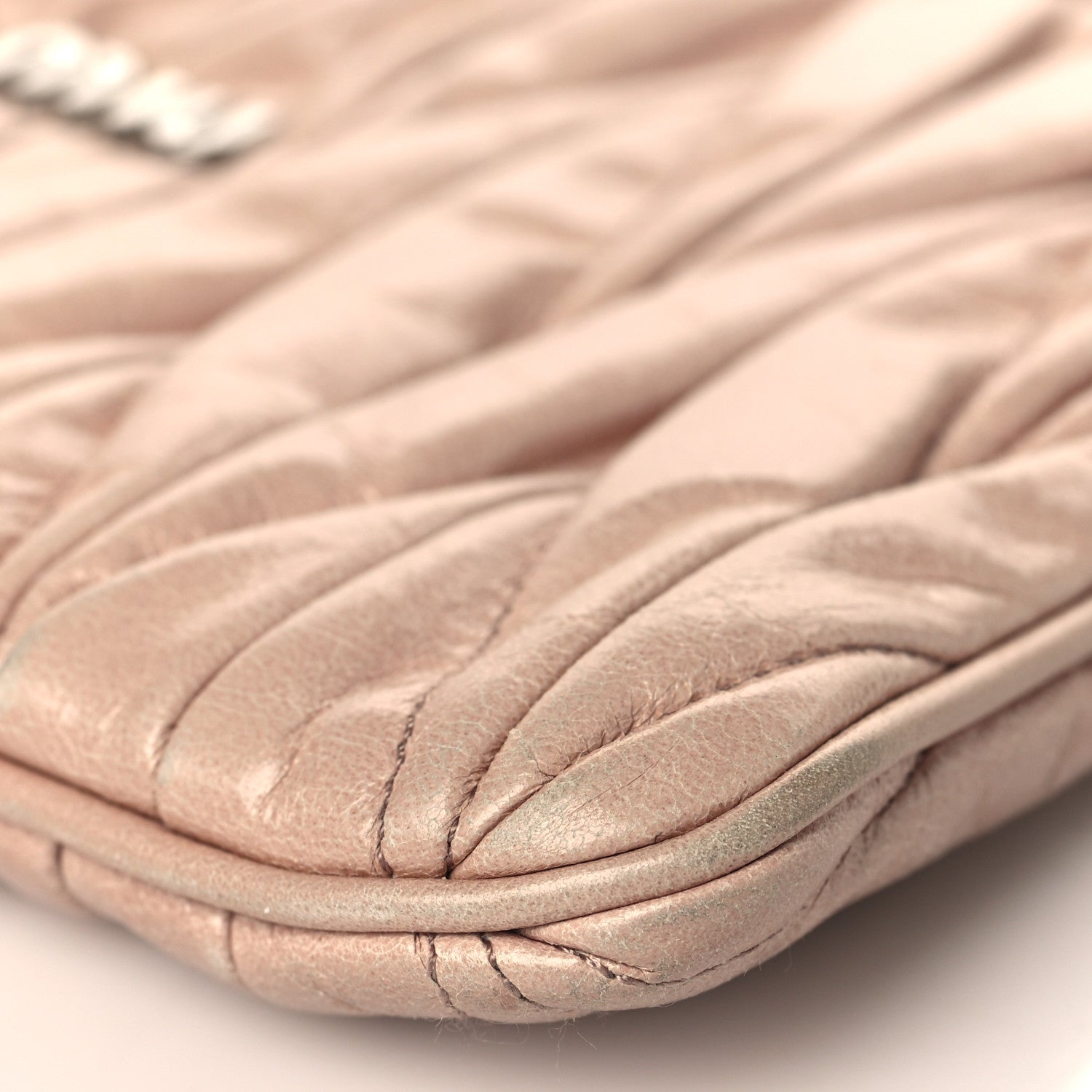 Miu Miu Nappa Matelasse Shine Shoulder Bag Pink 9 of 10