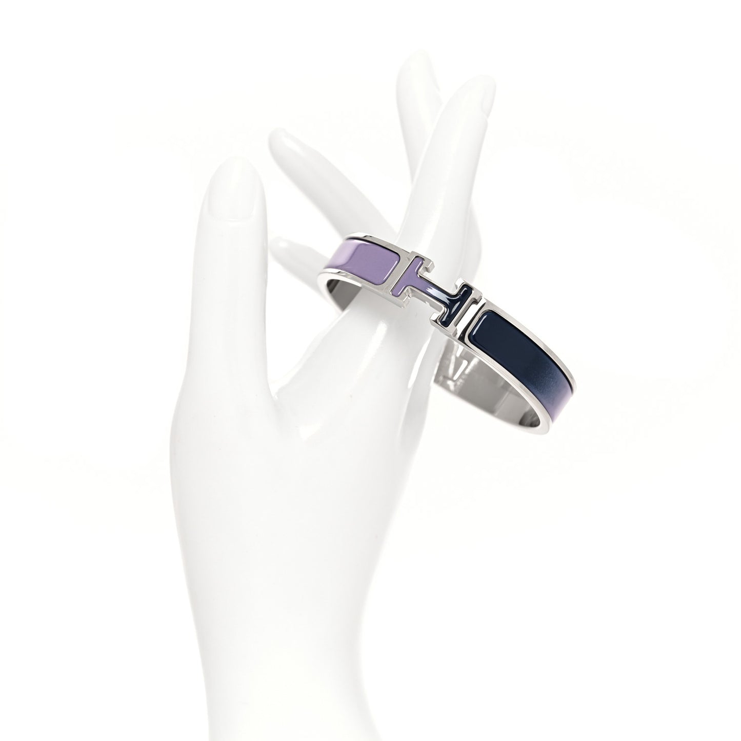 Enamel Narrow Fusion Clic Clac H Bracelet GM Lilas Ultramarine