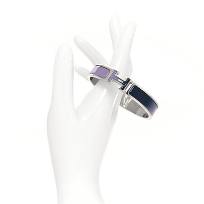Hermes Enamel Narrow Fusion Clic Clac H Bracelet GM Lilas Ultramarine 2 of 5