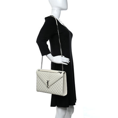 Saint Laurent Grain De Poudre Large Tri-Quilt Monogram Satchel Porcellana 3 of 11