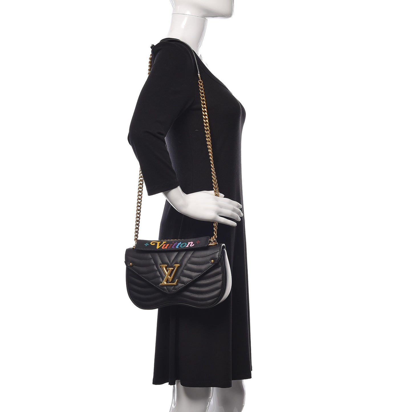 Calfskin New Wave Chain MM Black