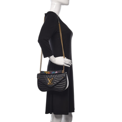 Louis Vuitton Calfskin New Wave Chain MM Black 2 of 14