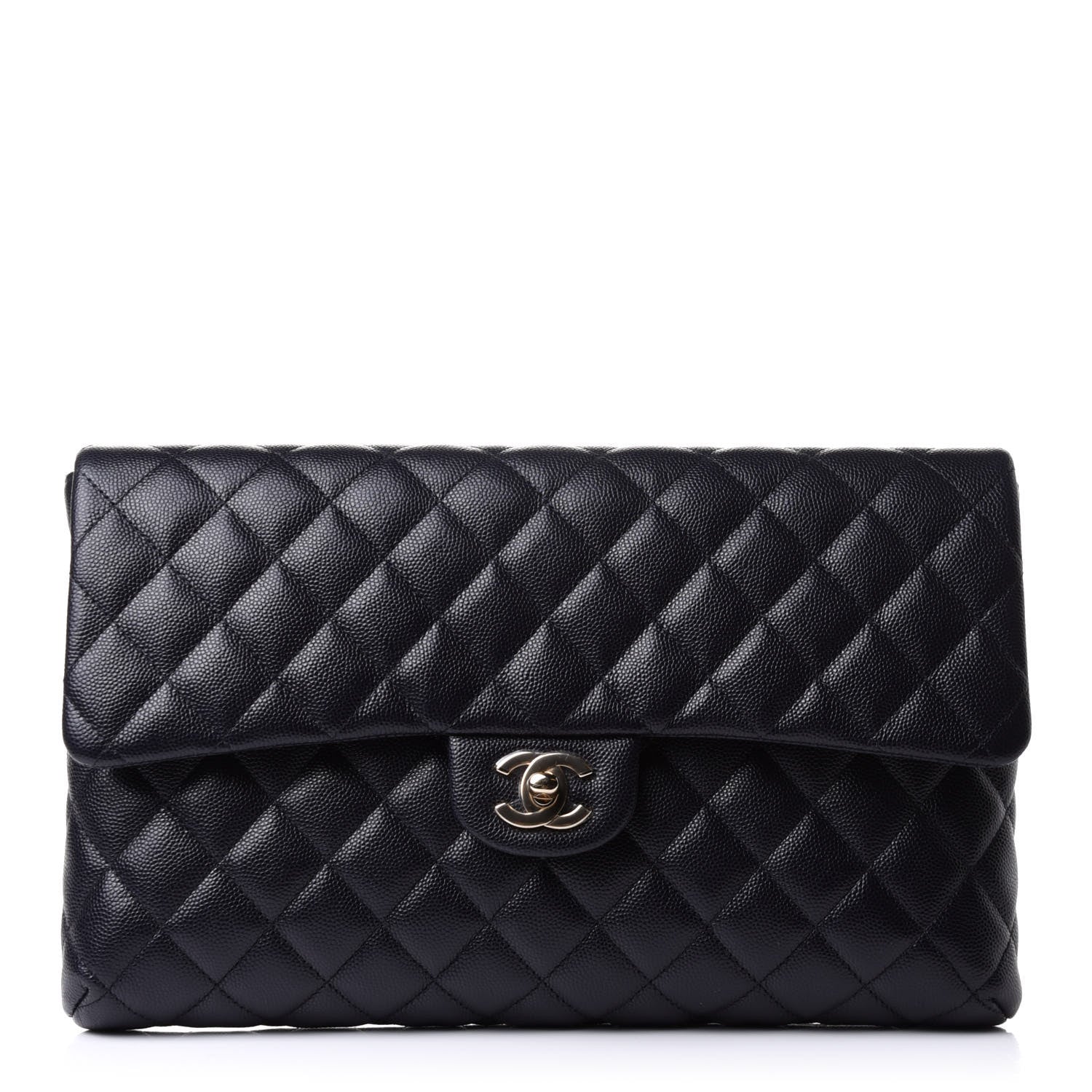Chanel Caviar Quilted Flap Clutch Navy 1 of 12