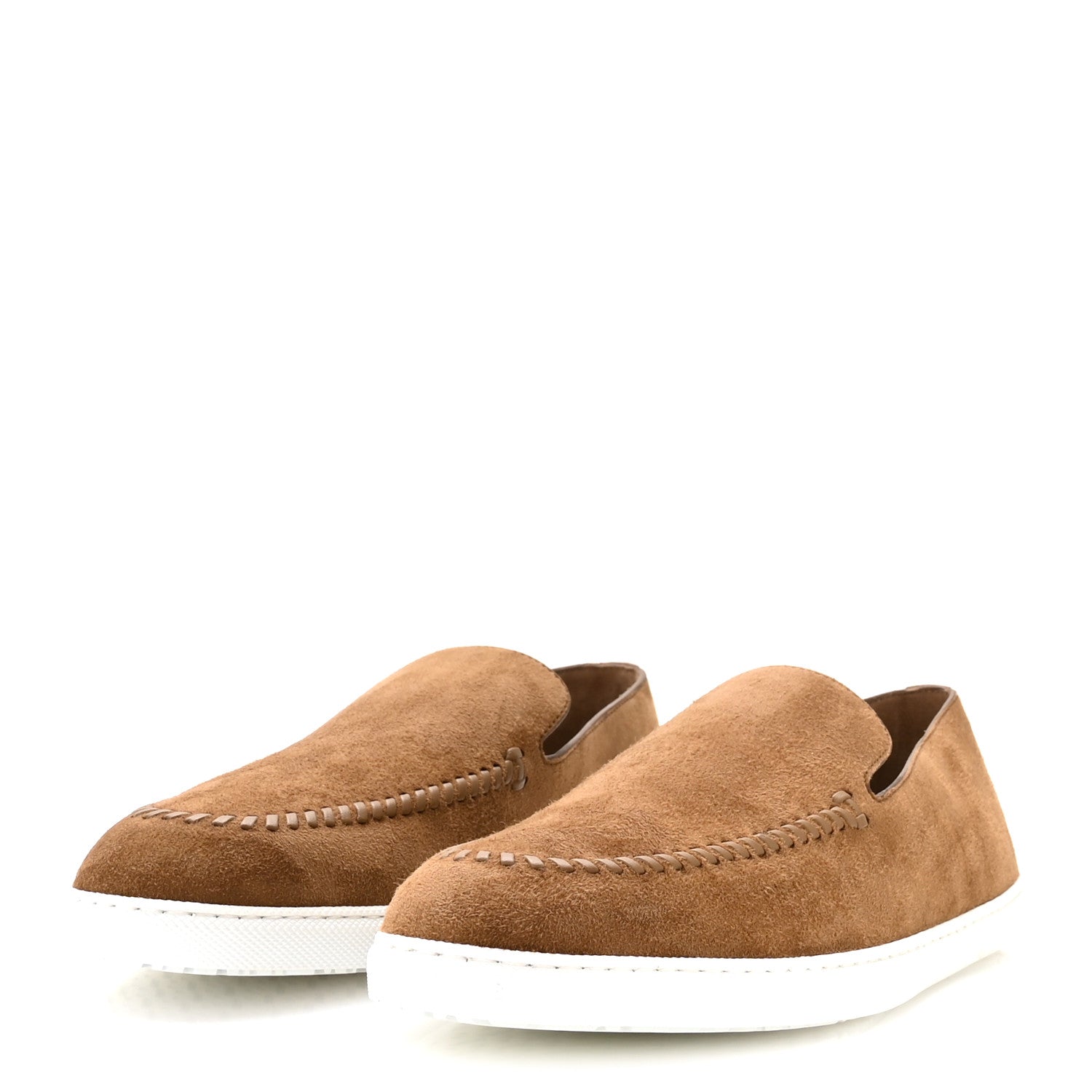 Hermes Suede Goatskin Mens Julian Loafers 42 Brun Frume 4 of 9