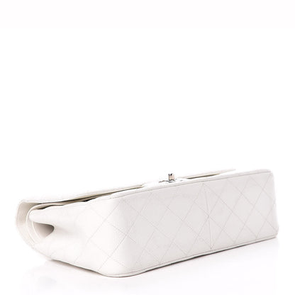 Chanel Caviar Quilted Jumbo Double Flap White 4 of 22
