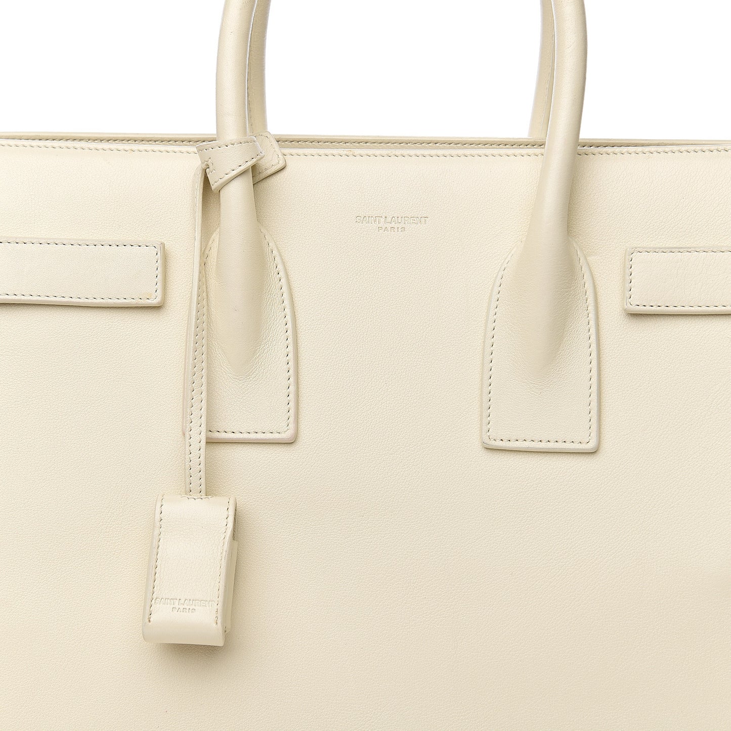 Grained Calfskin Small Sac De Jour Dove White